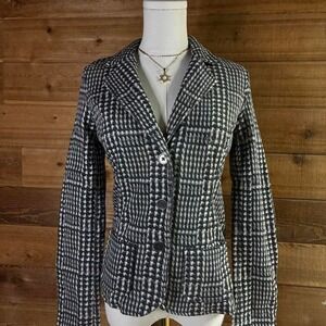 Y2K Women's Aeropostale black & white plaid blazer